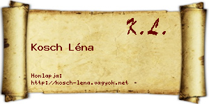 Kosch Léna névjegykártya